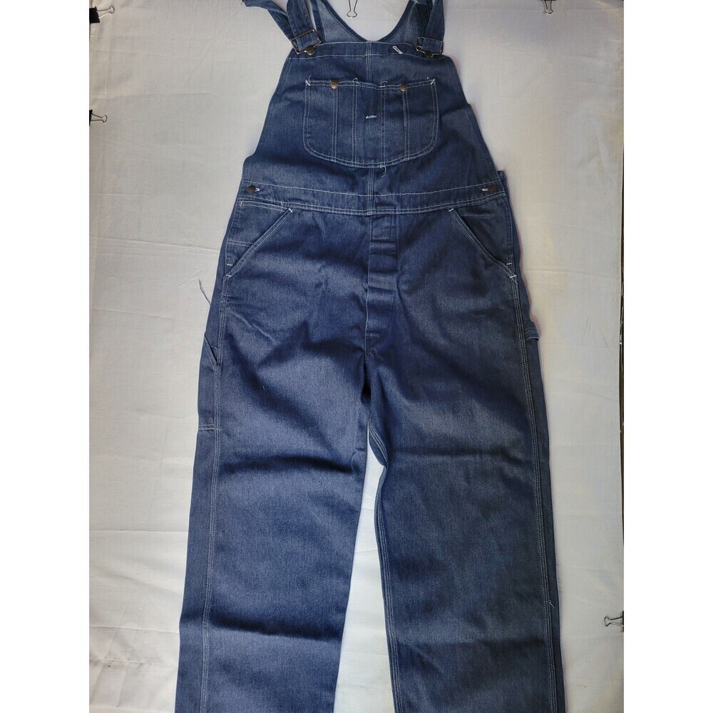 Vintage Sears Overalls Mens 40x32 Blue Denim Bib Made in USA Union Workwear New